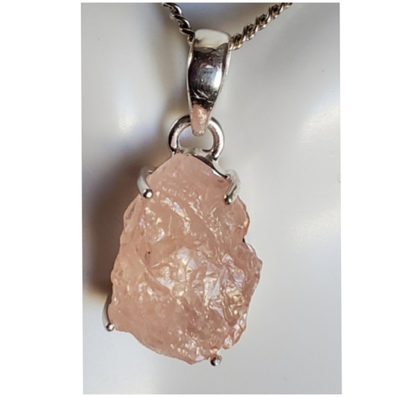 Genuine Morganite Rough Pendant/Necklace